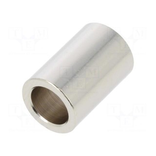 Spacer sleeve | 18mm | cylindrical | brass | nickel | Out.diam: 12mm