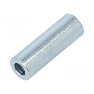 Spacer sleeve | 18mm | cylindrical | steel | zinc | Out.diam: 6mm