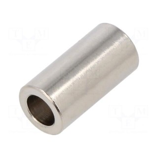 Spacer sleeve | 20mm | cylindrical | brass | nickel | Out.diam: 10mm