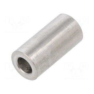 Spacer sleeve | 20mm | cylindrical | stainless steel | Out.diam: 10mm
