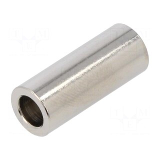 Spacer sleeve | 25mm | cylindrical | brass | nickel | Out.diam: 10mm