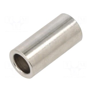 Spacer sleeve | 25mm | cylindrical | brass | nickel | Out.diam: 12mm