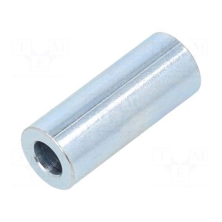 Spacer sleeve | 25mm | cylindrical | steel | zinc | Out.diam: 10mm