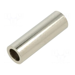 Spacer sleeve | 50mm | cylindrical | brass | nickel | Out.diam: 16mm
