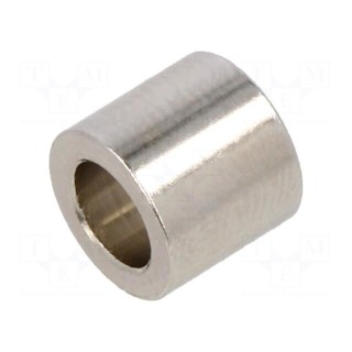Spacer sleeve | 9mm | cylindrical | brass | nickel | Out.diam: 10mm