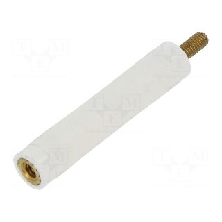 Insulating sleeve | Int.thread: M2,5 | L: 30mm | UL94V-2 | Body: white