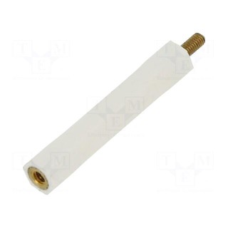 Insulating sleeve | Int.thread: M2,5 | L: 35mm | UL94V-2 | Body: white