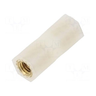 Insulating sleeve | Int.thread: M3 | L: 15mm | UL94V-2 | Mat: polyamide