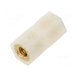 Insulating sleeve | Int.thread: M4 | L: 15mm | UL94V-2 | Mat: polyamide