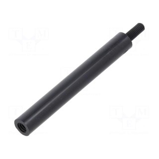 Screwed spacer sleeve | cylindrical | polyamide | M3 | M3 | 45mm | black