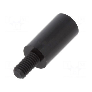 Screwed spacer sleeve | cylindrical | polyamide | M4 | M4 | 15mm | black