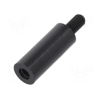 Screwed spacer sleeve | cylindrical | polyamide | M4 | M4 | 20mm | black