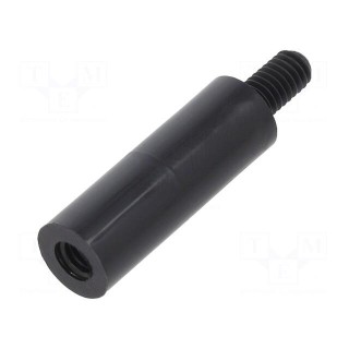 Screwed spacer sleeve | cylindrical | polyamide | M4 | M4 | 23mm | black