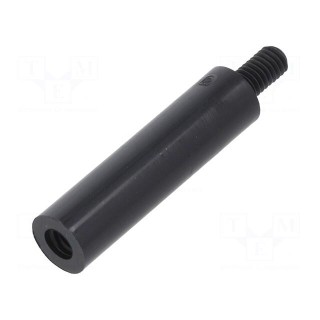 Screwed spacer sleeve | cylindrical | polyamide | M4 | M4 | 30mm | black