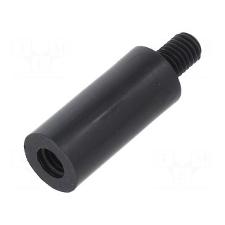 Screwed spacer sleeve | cylindrical | polyamide | M5 | M5 | 22mm | black
