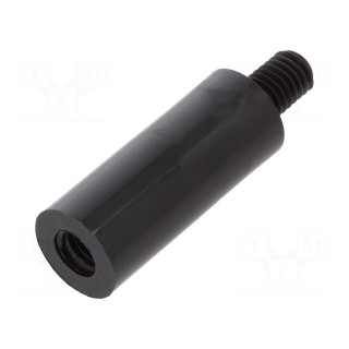 Screwed spacer sleeve | cylindrical | polyamide | M5 | M5 | 24mm | black