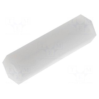 Screwed spacer sleeve | hexagonal | polyamide | M4 | L: 20mm