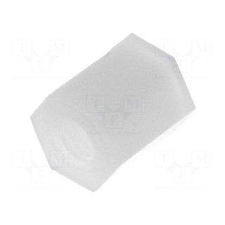 Screwed spacer sleeve | hexagonal | polyamide | M3 | 7mm