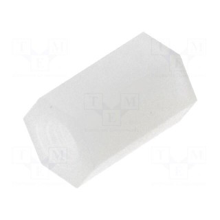 Screwed spacer sleeve | hexagonal | polyamide | M3 | 9mm