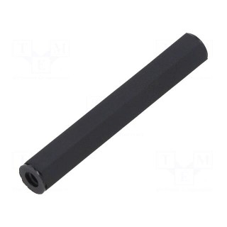 Screwed spacer sleeve | hexagonal | polyamide | M4 | L: 55mm | black