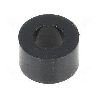 Spacer sleeve | cylindrical | polyamide | L: 6mm | Øout: 10mm | black