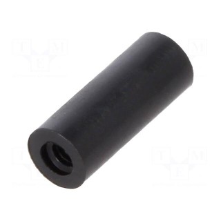 Spacer sleeve | cylindrical | polyamide | M2 | L: 10mm | Øout: 4mm | black