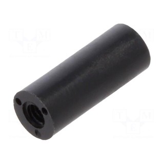 Spacer sleeve | cylindrical | polyamide | M2 | L: 10mm | Øout: 4mm | black