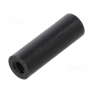 Spacer sleeve | cylindrical | polyamide | M2 | L: 12mm | Øout: 4mm | black