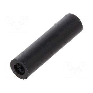 Spacer sleeve | cylindrical | polyamide | M2 | L: 15mm | Øout: 4mm | black