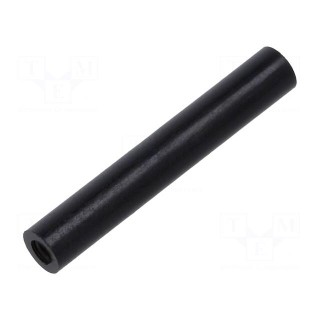 Spacer sleeve | cylindrical | polyamide | M2 | L: 25mm | Øout: 4mm | black