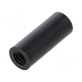 Spacer sleeve | cylindrical | polyamide | M3 | L: 15mm | Øout: 6mm | black