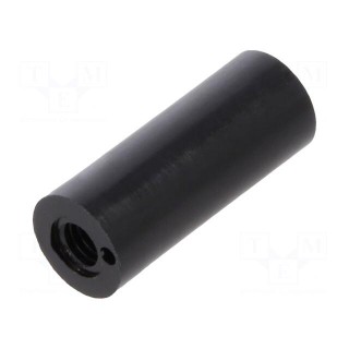 Spacer sleeve | cylindrical | polyamide | M3 | L: 15mm | Øout: 6mm | black