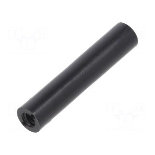 Spacer sleeve | cylindrical | polyamide | M3 | L: 30mm | Øout: 6mm | black