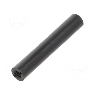 Spacer sleeve | cylindrical | polyamide | M3 | L: 35mm | Øout: 6mm | black