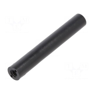 Spacer sleeve | cylindrical | polyamide | M3 | L: 40mm | Øout: 6mm | black