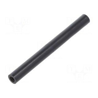Spacer sleeve | cylindrical | polyamide | M3 | L: 60mm | Øout: 6mm | black