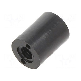 Spacer sleeve | cylindrical | polyamide | M3 | L: 8mm | Øout: 6mm | black