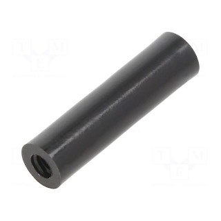 Spacer sleeve | cylindrical | polyamide | M4 | L: 30mm | Øout: 8mm | black