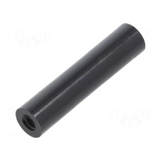 Spacer sleeve | cylindrical | polyamide | M4 | L: 35mm | Øout: 8mm | black