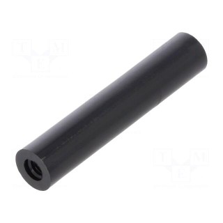 Spacer sleeve | cylindrical | polyamide | M4 | L: 40mm | Øout: 8mm | black