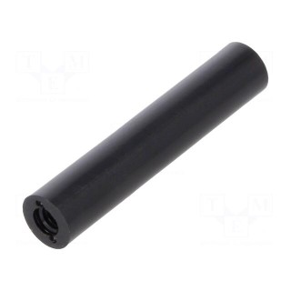 Spacer sleeve | cylindrical | polyamide | M4 | L: 40mm | Øout: 8mm | black