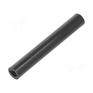Spacer sleeve | cylindrical | polyamide | M4 | L: 55mm | Øout: 8mm | black