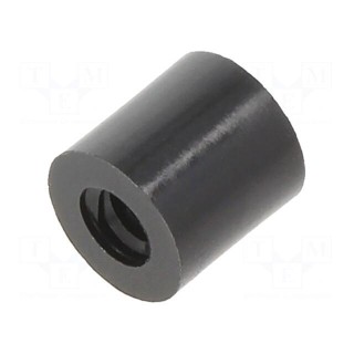Spacer sleeve | cylindrical | polyamide | M4 | L: 8mm | Øout: 8mm | black