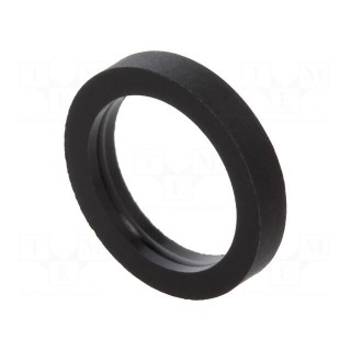 Spacer sleeve | cylindrical | polyamide | L: 2mm | Øout: 12mm | black