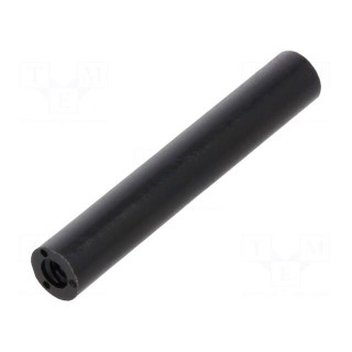 Spacer sleeve | cylindrical | polyamide | M2 | L: 18mm | Øout: 4mm | black