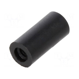 Spacer sleeve | cylindrical | polyamide | M2 | L: 8mm | Øout: 4mm | black