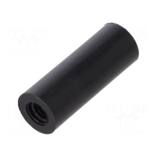 Spacer sleeve | cylindrical | polyamide | M3 | L: 16mm | Øout: 6mm | black