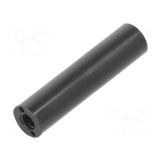 Spacer sleeve | cylindrical | polyamide | M3 | L: 25mm | Øout: 6mm | black