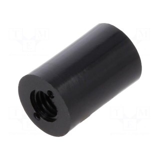 Spacer sleeve | cylindrical | polyamide | M4 | L: 12mm | Øout: 8mm | black