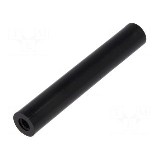 Spacer sleeve | cylindrical | polyamide | M4 | L: 50mm | Øout: 8mm | black